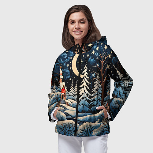 Женская ветровка Морозное утро / 3D-Черный – фото 3