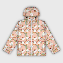 Ветровка с капюшоном женская Новогодние привидения, цвет: 3D-белый