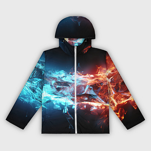 Женская ветровка Лед и пламя абстракция / 3D-Белый – фото 1