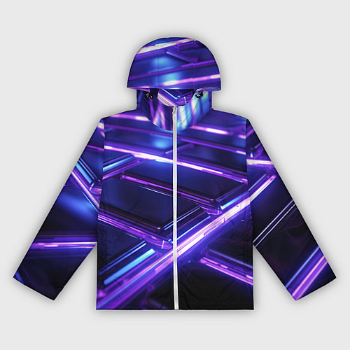 Женская ветровка Фиолетовые неоновые плиты / 3D-Белый – фото 1