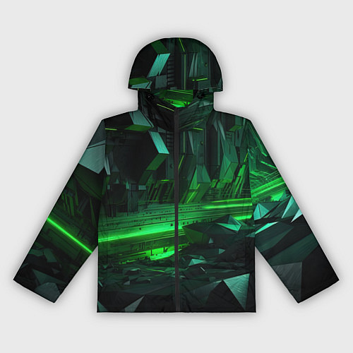Женская ветровка Глубина зеленого абстракта / 3D-Черный – фото 1