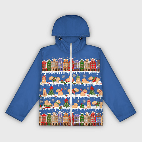 Женская ветровка Капибара зимой в городе / 3D-Белый – фото 1