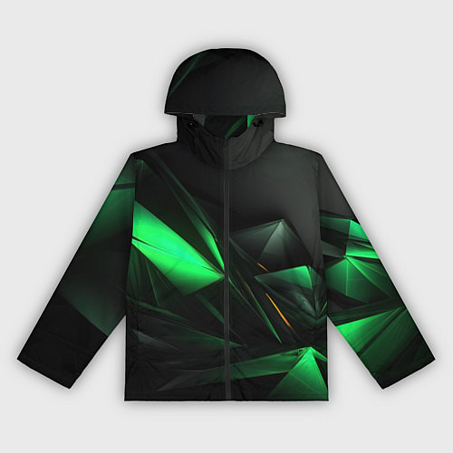 Женская ветровка Зеленая геометрическая абстракция / 3D-Черный – фото 1
