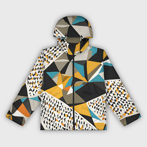 Женская ветровка Красные жёлтые и чёрные треугольники / 3D-Черный – фото 1