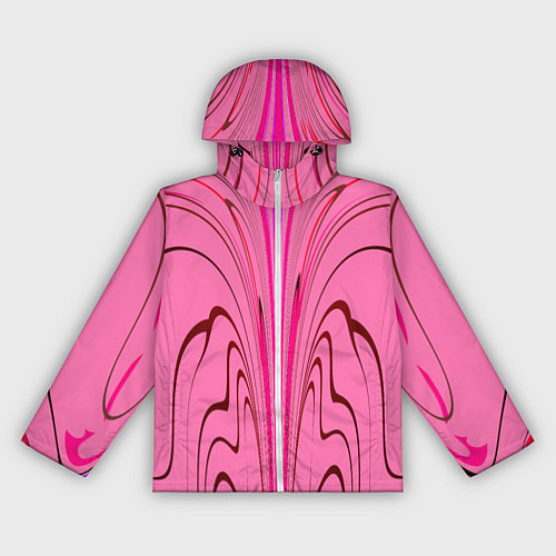 Женская ветровка Плавные линии на розовом фоне / 3D-Белый – фото 1