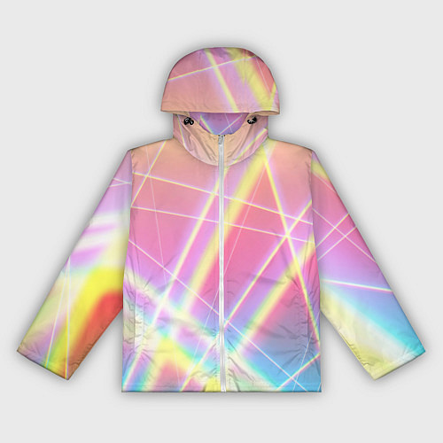Женская ветровка Хаотичные неоновые линии / 3D-Белый – фото 1