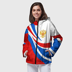 Ветровка с капюшоном женская Россия - спортивная униформа, цвет: 3D-черный — фото 2