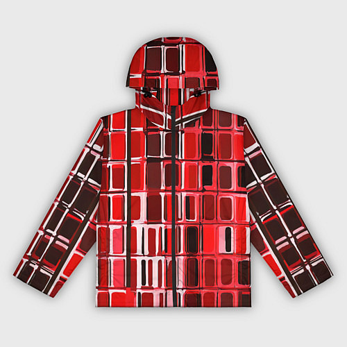 Женская ветровка Красные прямоугольники / 3D-Черный – фото 1