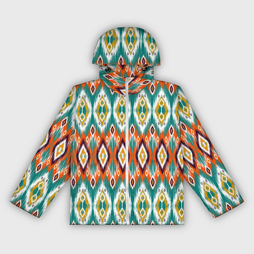 Женская ветровка Орнамент икат - имитация аткласной ткани / 3D-Белый – фото 1