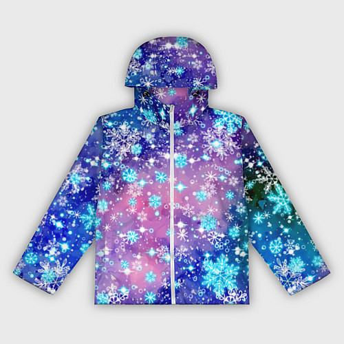 Женская ветровка Снежинки - морозный паттерн / 3D-Белый – фото 1