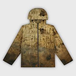 Ветровка с капюшоном женская Древний папирус, цвет: 3D-черный