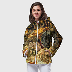 Ветровка с капюшоном женская Золото цифровой эры, цвет: 3D-белый — фото 2