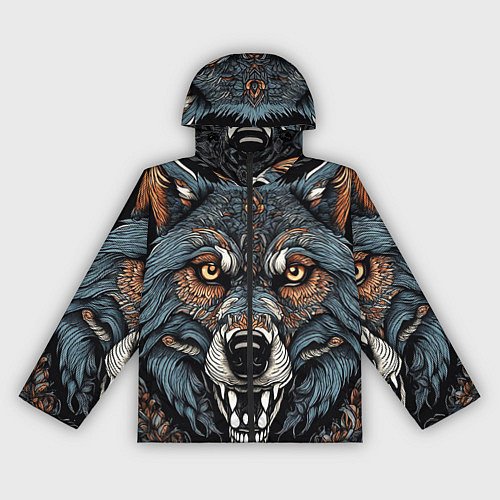 Женская ветровка Дикий волк с узорами / 3D-Черный – фото 1