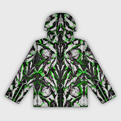 Ветровка с капюшоном женская Зелёная кибернетическая броня, цвет: 3D-черный