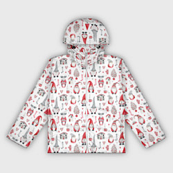 Ветровка с капюшоном женская Акварельные гномы, цвет: 3D-белый
