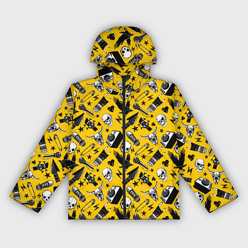 Женская ветровка Музыкальный рокенрольный узор / 3D-Черный – фото 1