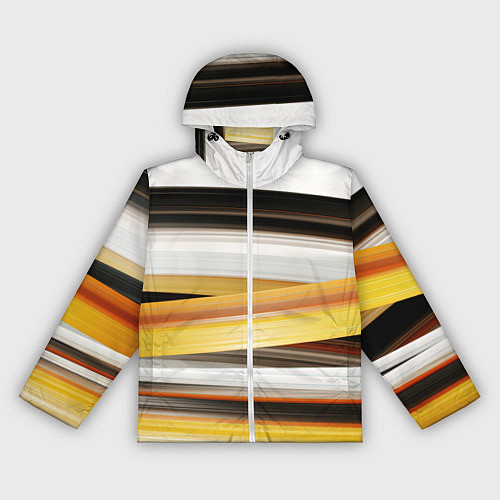 Женская ветровка Черные белые желтые полосы / 3D-Белый – фото 1