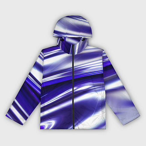 Женская ветровка Белая синяя абстракция волнами / 3D-Черный – фото 1