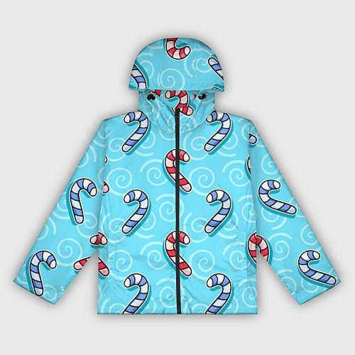 Женская ветровка Новогодний леденец трость / 3D-Черный – фото 1