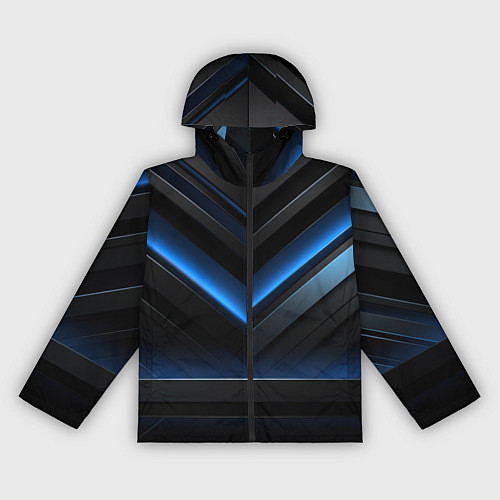Женская ветровка Оттенки синего абстракция / 3D-Черный – фото 1