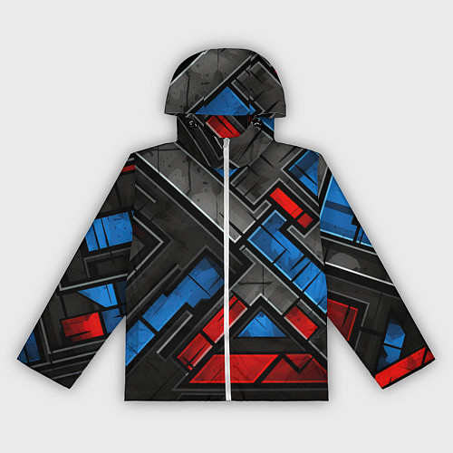 Женская ветровка Темная абстракция из геометрических фигур / 3D-Белый – фото 1