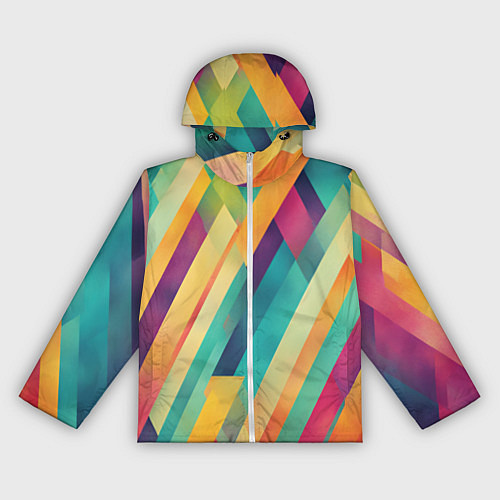 Женская ветровка Цветные диагональные полосы / 3D-Белый – фото 1