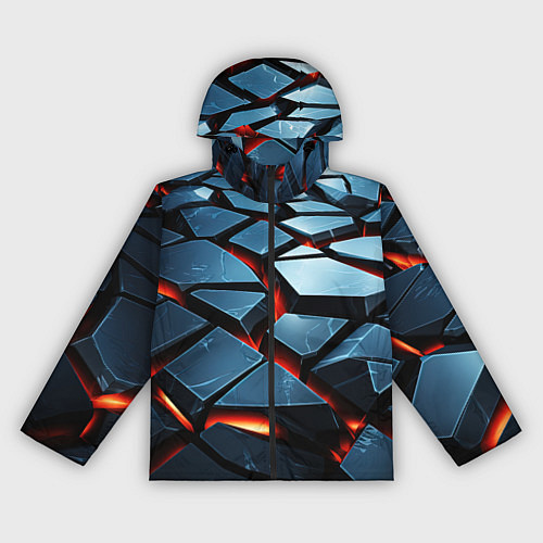 Женская ветровка Абстрактные плиты с оранжевым светом / 3D-Черный – фото 1