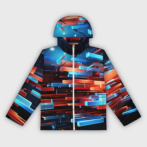 Женская ветровка Прямоугольная абстракция / 3D-Белый – фото 1