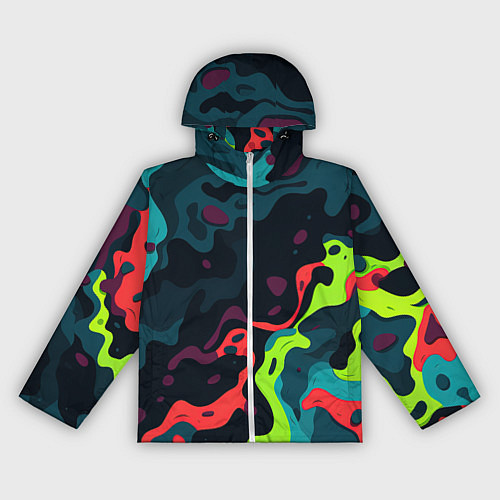Женская ветровка Яркий кислотный абстрактный камуфляж / 3D-Белый – фото 1