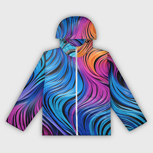 Женская ветровка Абстрактные неоновые линии / 3D-Белый – фото 1