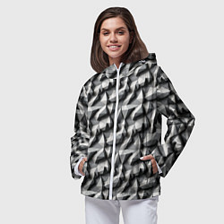 Ветровка с капюшоном женская Камни, цвет: 3D-белый — фото 2