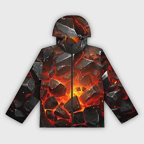 Женская ветровка Летящие черные камни после взрыва / 3D-Черный – фото 1