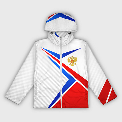 Женская ветровка Герб РФ - классические цвета флага / 3D-Белый – фото 1