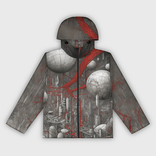 Женская ветровка Биотехнический городской пейзаж / 3D-Черный – фото 1