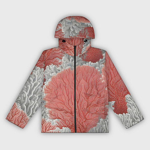Женская ветровка Красные и белые кораллы / 3D-Черный – фото 1