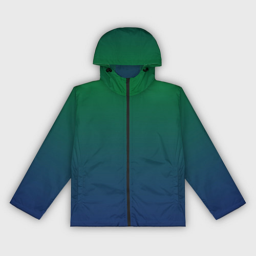 Женская ветровка Темно-зеленый и синий градиент / 3D-Черный – фото 1