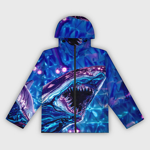 Женская ветровка Фиолетовая акула / 3D-Черный – фото 1