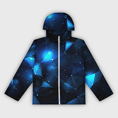 Женская ветровка Синяя геометрическая абстракция / 3D-Белый – фото 1