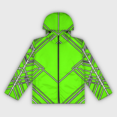 Женская ветровка Белые полосы на зелёном фоне / 3D-Черный – фото 1