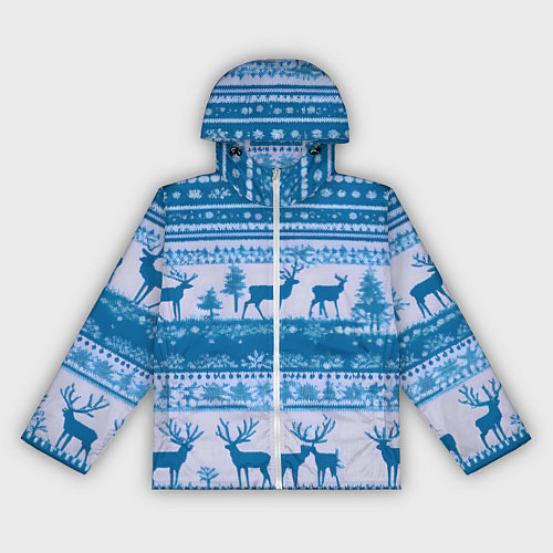 Женская ветровка Синие олени / 3D-Белый – фото 1