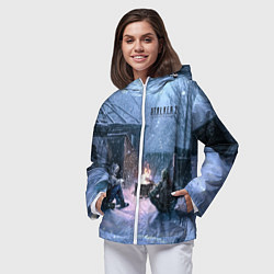 Ветровка с капюшоном женская STALKER 2 новички на кордоне, цвет: 3D-белый — фото 2