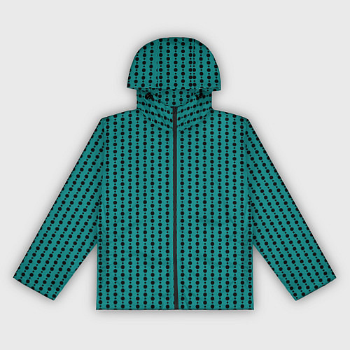 Женская ветровка Паттерн кружочки на зелёном / 3D-Черный – фото 1