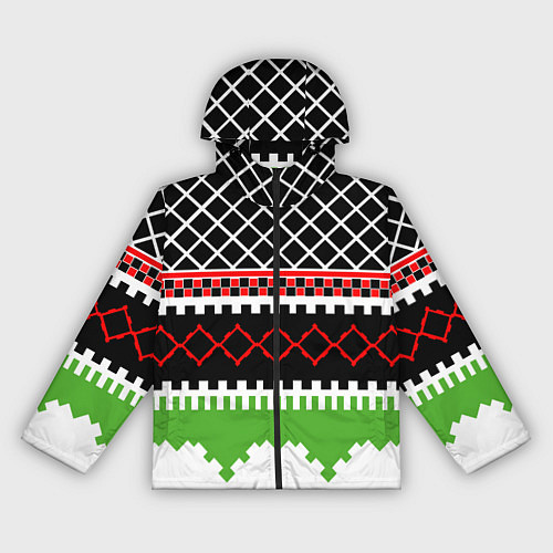 Женская ветровка Узор из разноцветных фигур / 3D-Черный – фото 1