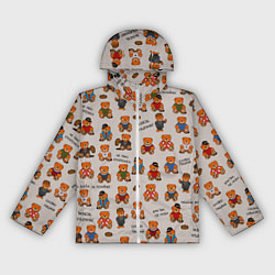 Ветровка с капюшоном женская Персонажи слово пацана - мишки, цвет: 3D-белый