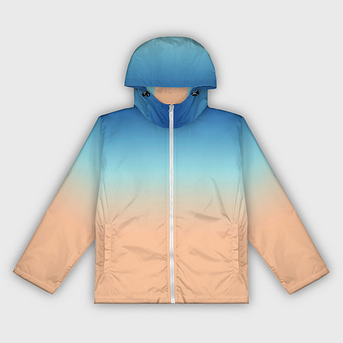 Женская ветровка Сине-бежевый градиент / 3D-Белый – фото 1