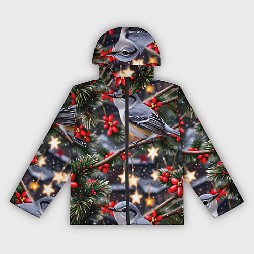 Женская ветровка Рождественская птица пересмешник / 3D-Черный – фото 1