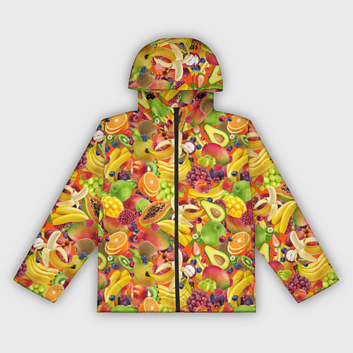 Женская ветровка Экзотические фрукты и ягоды / 3D-Черный – фото 1