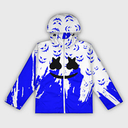 Ветровка с капюшоном женская Marshmello dj blue pattern music band, цвет: 3D-белый