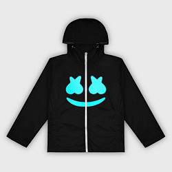 Ветровка с капюшоном женская Маршмеллоу голубое лого, цвет: 3D-белый