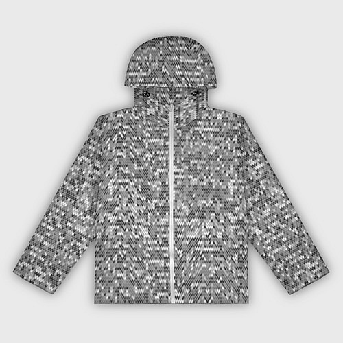 Женская ветровка Узор серого вязанного трикотажа меланж / 3D-Белый – фото 1